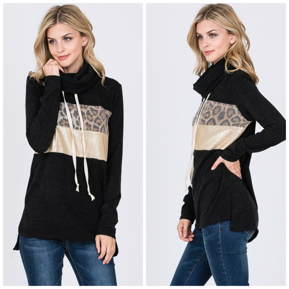 🛍LAST 1! So Cute! Leopard Sequin Hoodie! - Picture 5 of 7